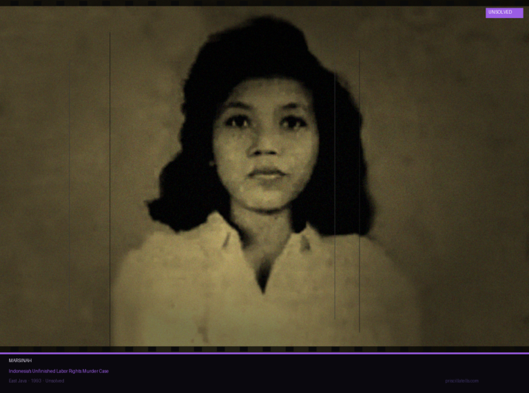 Marsinah case image for PriscillaTells article about Indonesia's unfinished labor rights murder case.